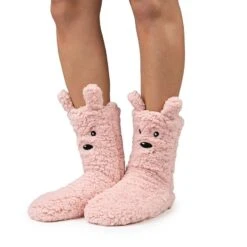 Cozy Sole Adult And Kids Slipper Socks Blush